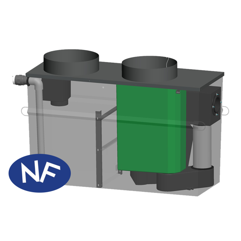 [4730] Hydrocarbon separator NF steel 5mg/L, 1.5 to 6 L/s, V100 sludge trap, top: circular primers - Main image