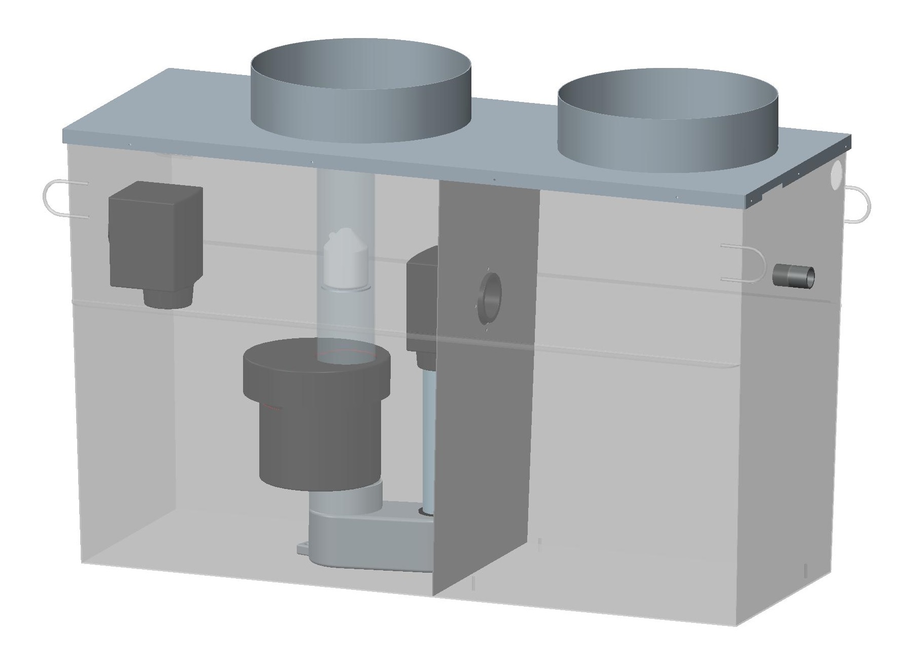 [4816] CE steel hydrocarbon separators 5 mg/L, 3 to 15L/s, V100 sludge trap and lift compartment (without pump) - Main image