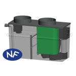 [4730] Hydrocarbon separator NF steel 5mg/L, 1.5 to 6 L/s, V100 sludge trap, top: circular primers - Main image