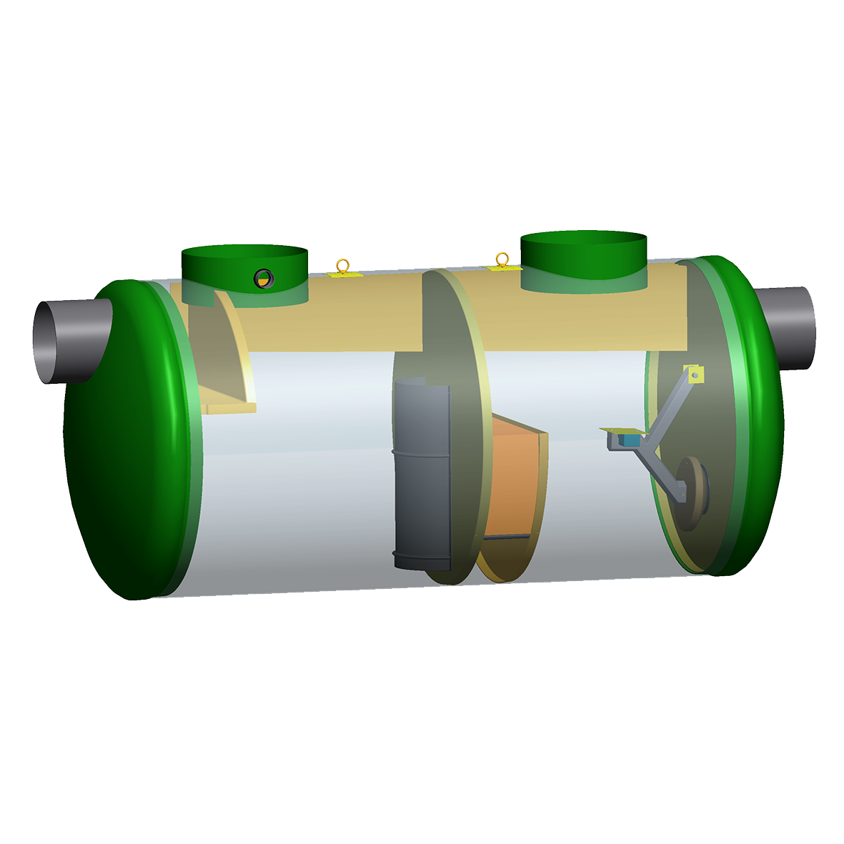 [6669] CE polyester hydrocarbon separator, flow rate greater than 50 L/s, with by-pass, custom-made - Main image